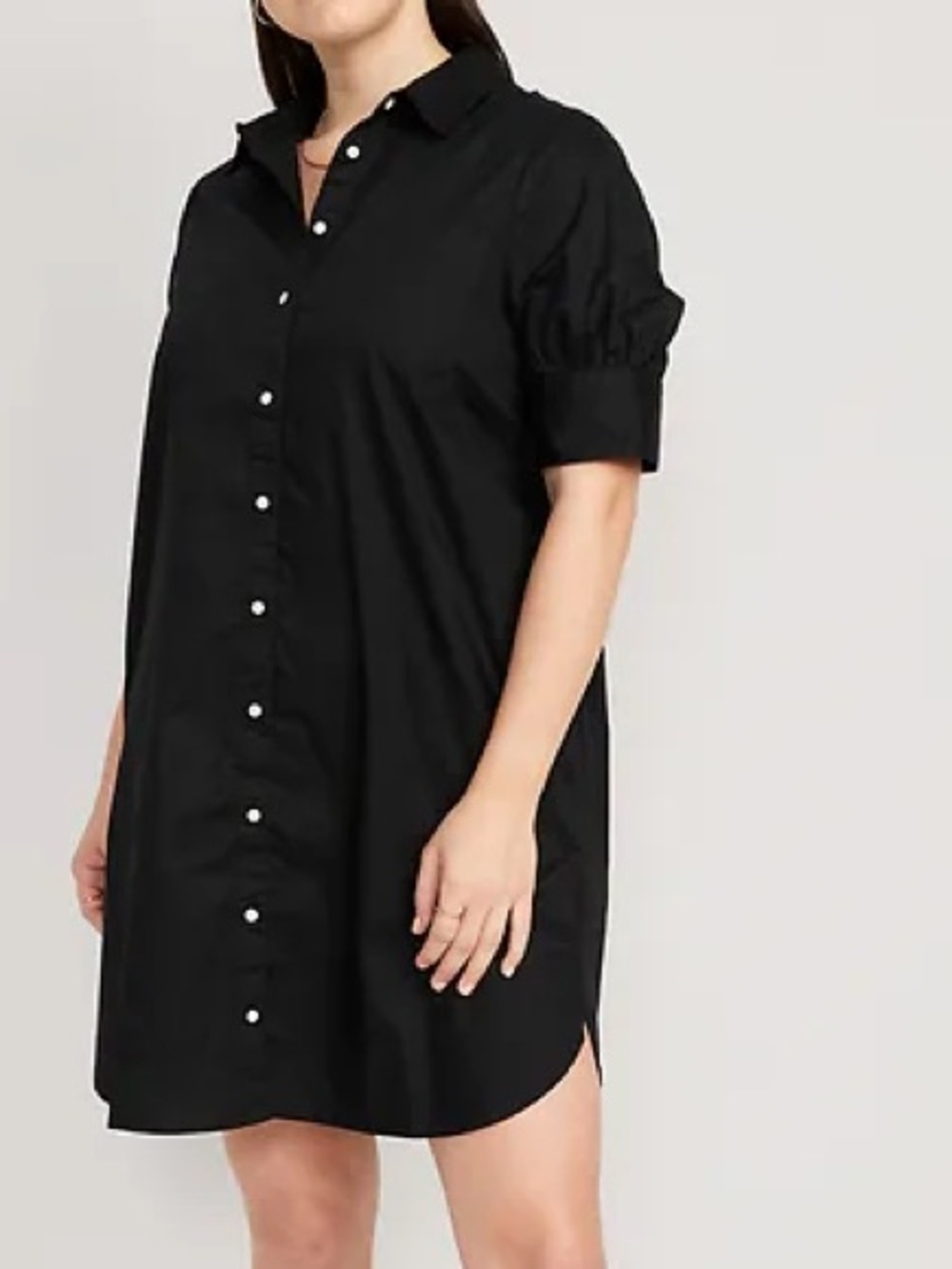 Old Navy Black Short Sleeve Shirt Dress Size S